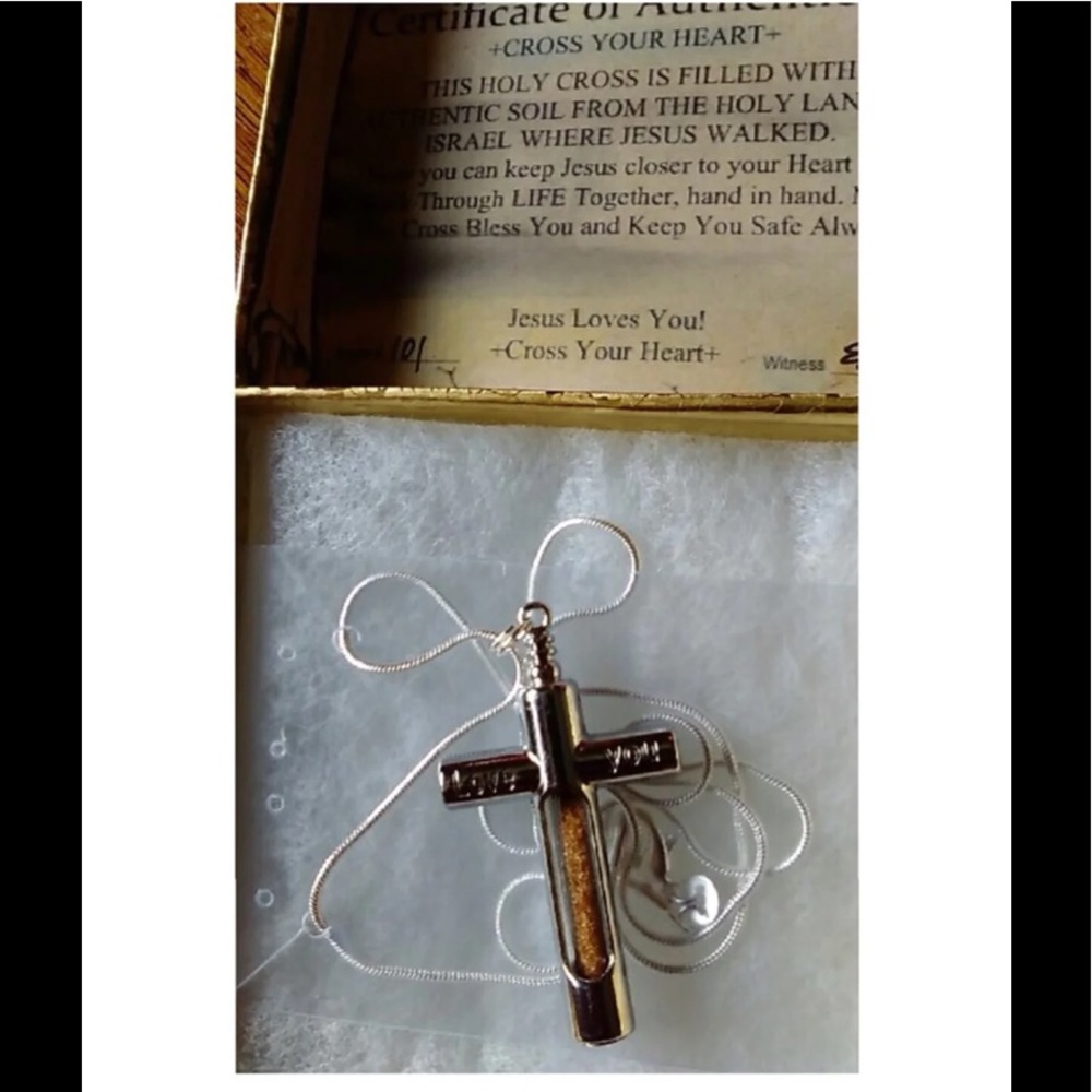 AUTHENTIC CROSS FILLED w/ SOIL (Holy Land Israel)